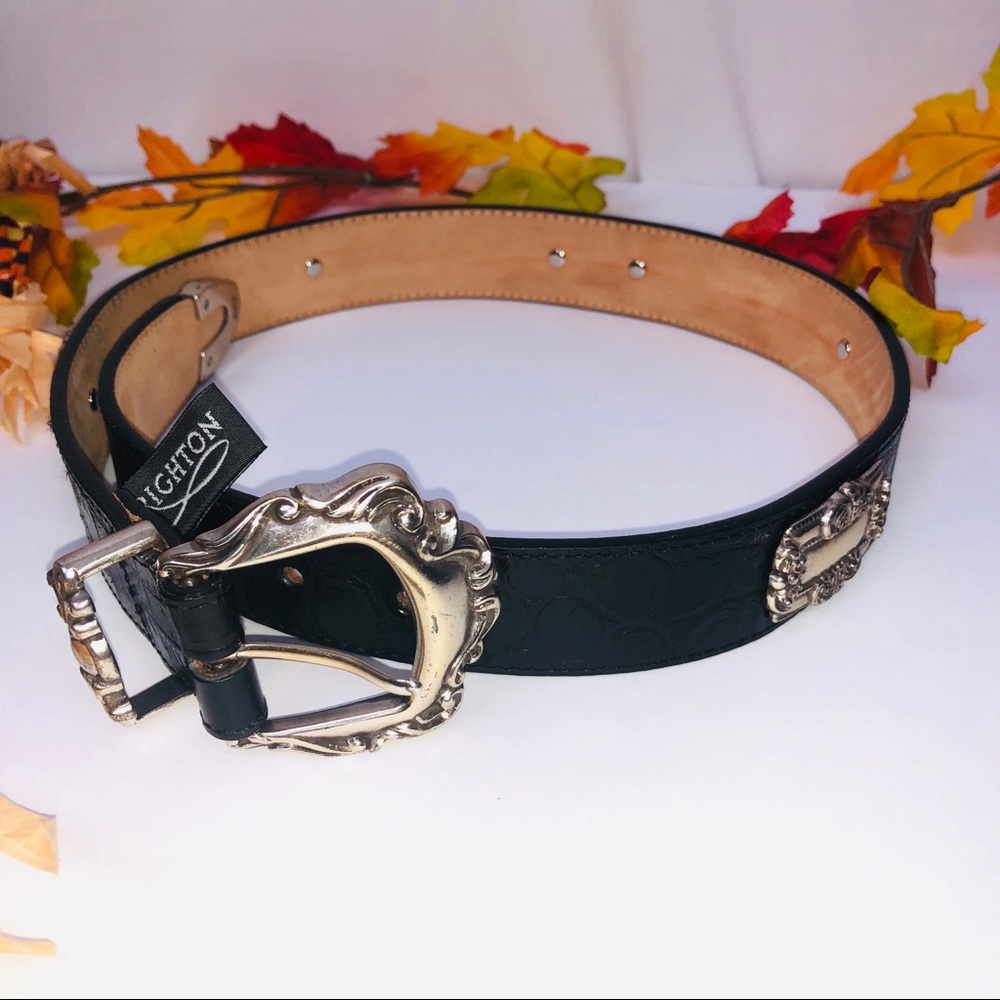 Brighton Black Metal embellished Leather size S
